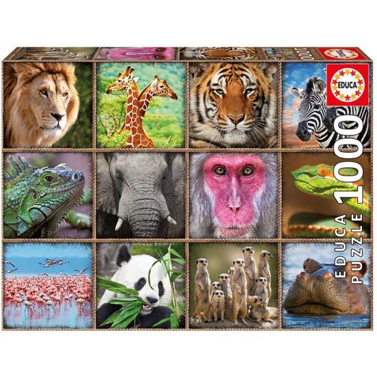 Educa Collage-Puzzle mit wilden Tieren, 1000 Teile