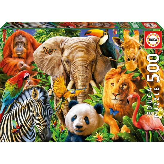 Educa Collage-Puzzle mit wilden Tieren, 500 Teile