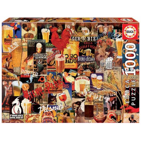 Educa 1000-teiliges Vintage-Bier-Collage-Puzzle