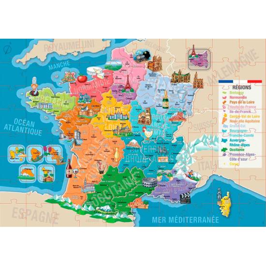 Puzzle Educa Departements von Frankreich 150 Teile