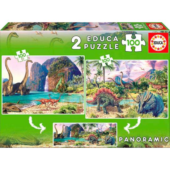 Educa Dino World Puzzle 2 x 100 Teile