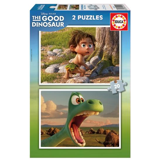 Puzzle Educa Arlos Reise, guter Dinosaurier 2 x 20 Teile