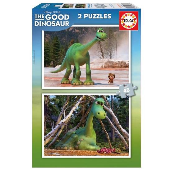 Puzzle Educa Arlos Reise, guter Dinosaurier 2 x 48 Teile