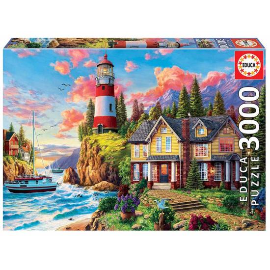 Educa Leuchtturm in der Nähe des Ozeans Puzzle 3000 Teile