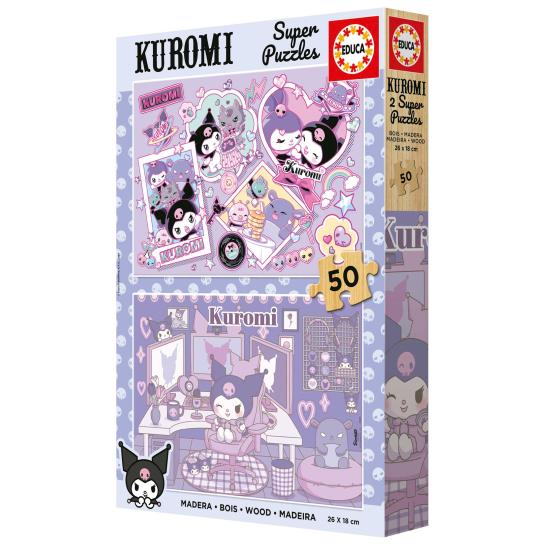 Puzzle Educa Hello Kitty Kuromi mit 2 x 50 Teilen Holz