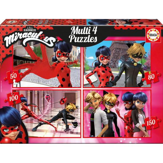 Educa Ladybug Multi Progressive Puzzle 50+80+100+150 Teile