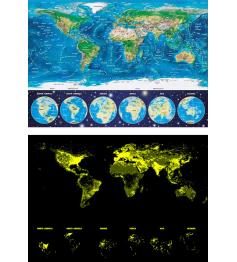 Educa Physisches Weltkartenpuzzle (Neon) mit 1000 Teilen