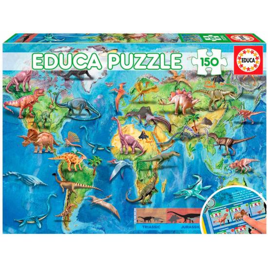 Educa Weltkartenpuzzle Dinosaurier 150 Teile Educa Weltkartenpuzzle Dinosaurier 150 Teile