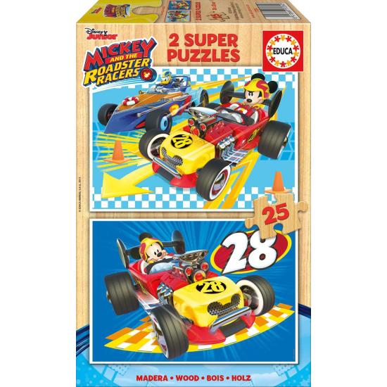 Educa Mickey and the Super Pilots Puzzle aus 2 x 25 Holzstücken