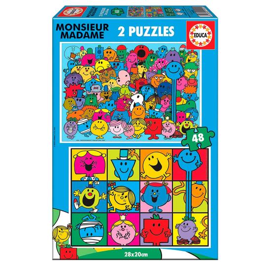 Educa Monsieur Madame Puzzle mit 2 x 48 Teilen