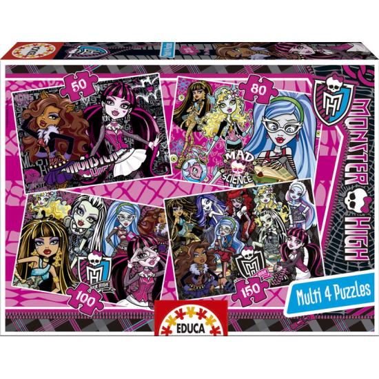 Puzzle Educa Monster High Multi 4Progressive 50+80+100+150
