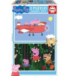 Educa Peppa Pig Puzzle 2 x 16 Holzteile