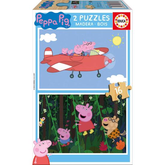 Educa Peppa Pig Puzzle 2 x 16 Holzteile