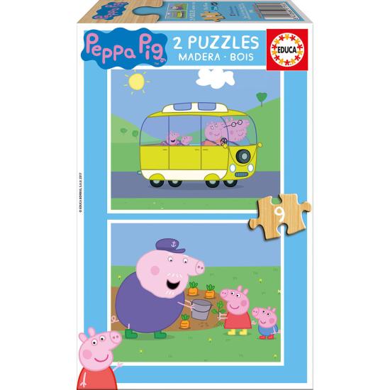 Educa Peppa Pig Puzzle 2 x 9 Holzteile