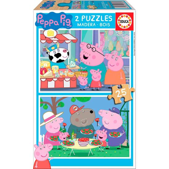 Educa Peppa Pig Puzzle aus 2 x 25 Holzteilen Educa Peppa Pig Puzzle aus 2 x 25 Holzteilen