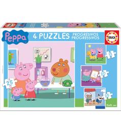 Educa Peppa Pig Progressives Puzzle 12+16+20+25 Teile