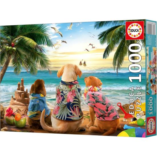 Puzzle Educa Hunde am Strand 1000 Teile