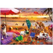 Puzzle  Educa Hunde spielen am Strand 1000 Teile