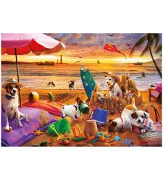 Puzzle  Educa Hunde spielen am Strand 1000 Teile