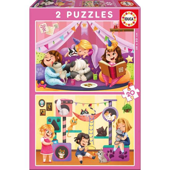 Educa Pyjama-Party-Puzzle 2 x 20 Teile