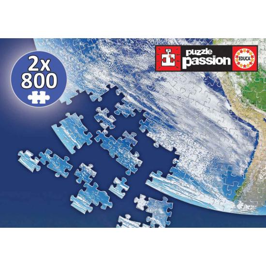 Educa Rundes Planet Erde-Puzzle mit 2 x 800 Teilen