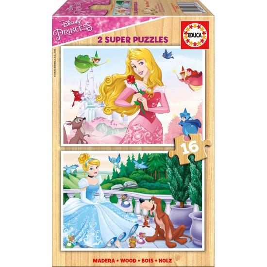 Puzzle Educa Disney-Prinzessinnen 2 x 16 Holzteile
