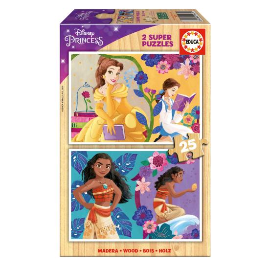 Educa Disney-Prinzessinnen-Puzzle mit 2 x 25 Holzteilen Educa Disney-Prinzessinnen-Puzzle mit 2 x 25 Holzteilen
