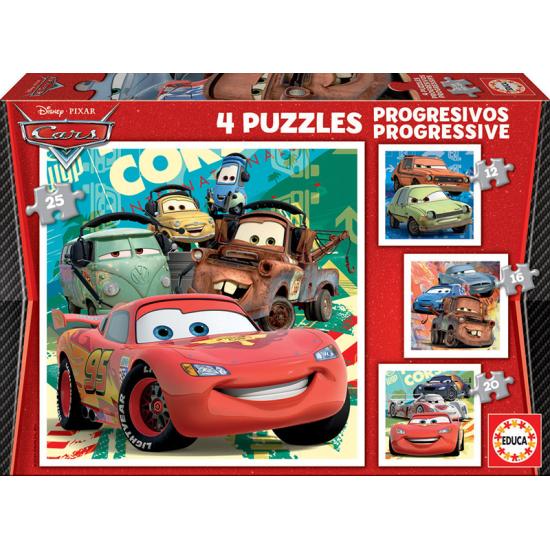 Educa Progressive Puzzle Cars 2 12+16+20+25