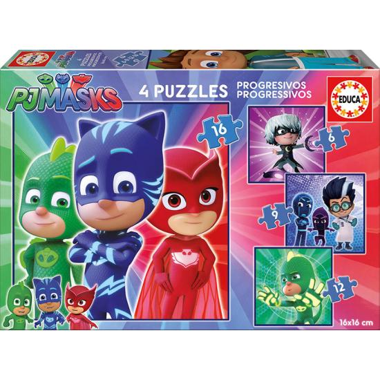 Puzzle Educa Progressives PJ Masks 6+9+12+16 Teile
