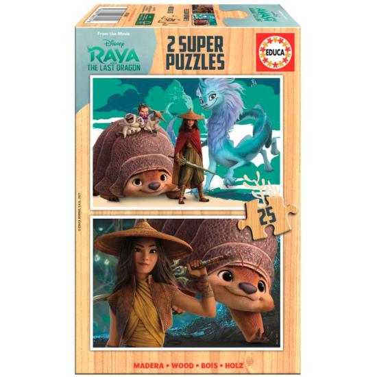 Educa Raya und der letzte Drache Puzzle aus 2 x 25 Holzstücken