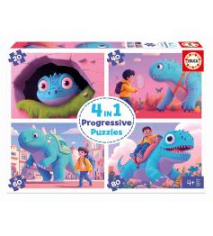 Puzzle Educa Süße Dinosaurier Progressiv 20+40+60+80 Teile