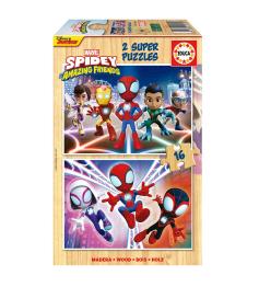 Educa Spidey and Amazing Friends 2x16-teiliges Holzpuzzle
