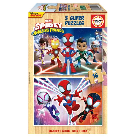 Educa Spidey and Amazing Friends 2x16-teiliges Holzpuzzle