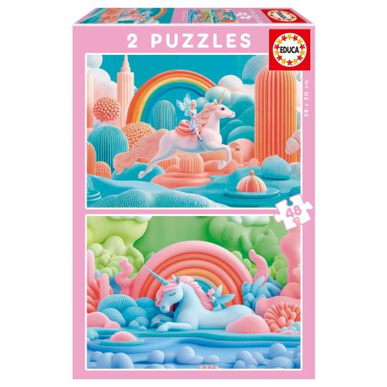 Puzzle Educa Magische Einhörner mit 2 x 48 Teile