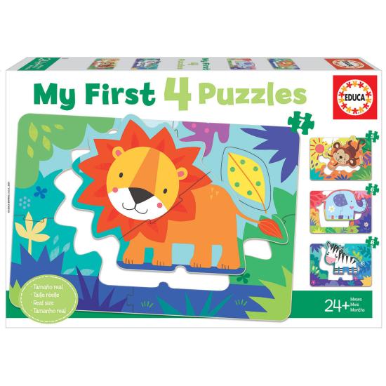 Puzzle Educa Jungle Animals Progressive 5+6+7+8 Teile