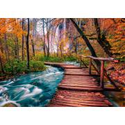 Puzzle Genießen Sie den Waldbach in Plitvice, Kroatien mit 1000