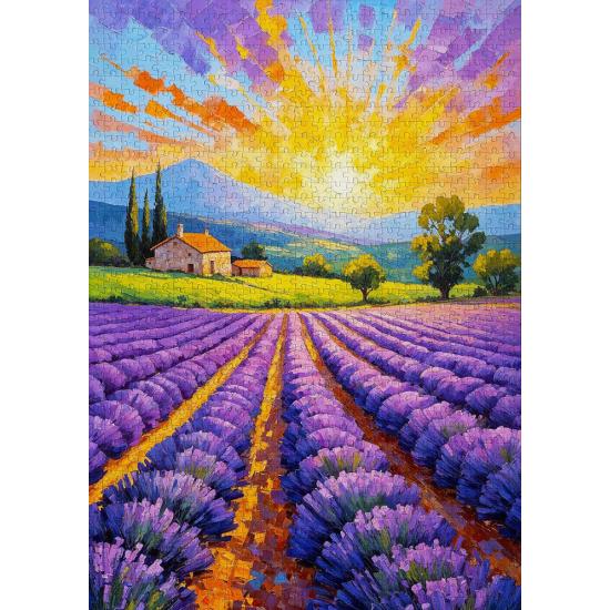 Puzzle Enjoy Lavendel-Sonnenuntergang 1000 Teile