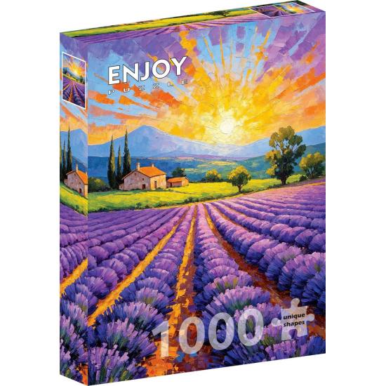 Puzzle Enjoy Lavendel-Sonnenuntergang 1000 Teile