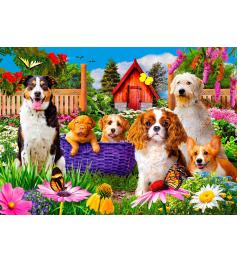 Puzzle „Enjoy Puppies in the Garden“ mit 1000 Teilen