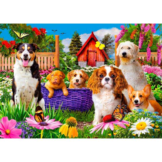 Puzzle „Enjoy Puppies in the Garden“ mit 1000 Teilen