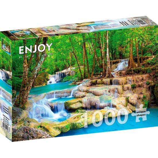 Puzzle Enjoy Türkisfarbener Wasserfall Thailand 1000 Teile Puzzle Enjoy Türkisfarbener Wasserfall Thailand 1000 Teile