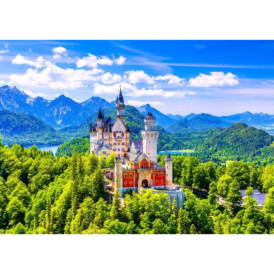 Genießen Sie das Schloss Neuschwanstein im Sommer-Puzzle mit 100