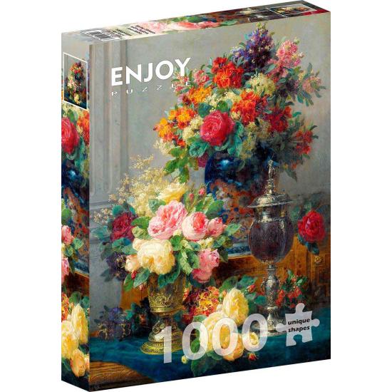 Puzzle „Genießen Sie Frühlingsblumen mit Blütenkelchen“ mit 1000