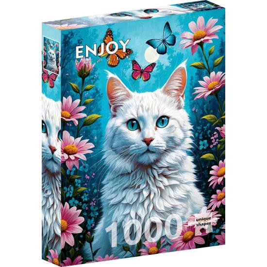 Puzzle Enjoy Weiße Katze 1000 Teile Puzzle Enjoy Weiße Katze 1000 Teile
