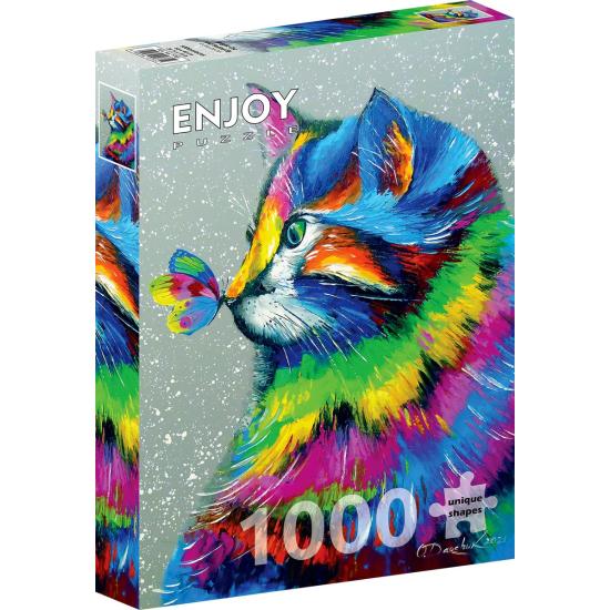 Puzzle Enjoy Bright Cat and Butterfly 1000 Teile Puzzle Enjoy Bright Cat and Butterfly 1000 Teile