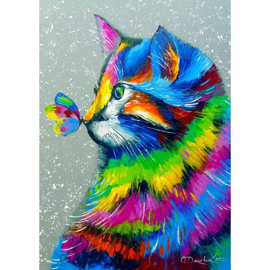 Puzzle Enjoy Bright Cat and Butterfly 1000 Teile Puzzle Enjoy Bright Cat and Butterfly 1000 Teile