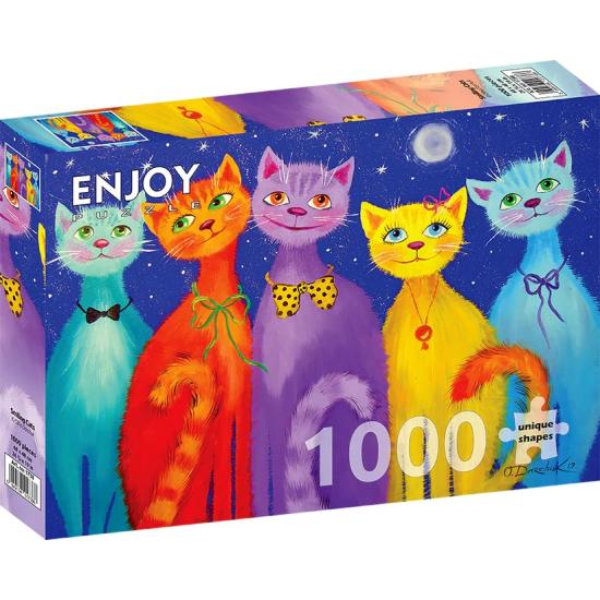 Puzzle „Genießen Sie lächelnde Katzen“ mit 1000 Teilen