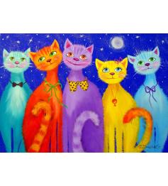 Puzzle „Genießen Sie lächelnde Katzen“ mit 1000 Teilen