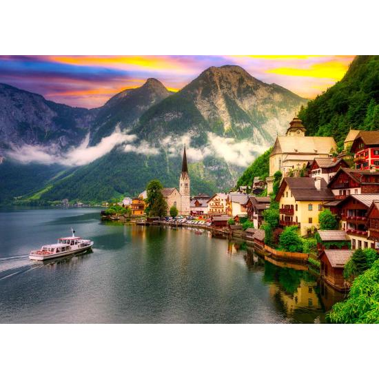 Genießen Sie Hallstatt bei Sonnenuntergang, Österreich 1000-teil
