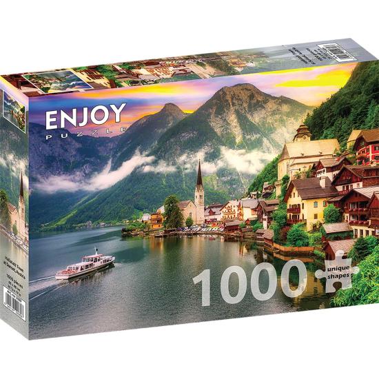 Genießen Sie Hallstatt bei Sonnenuntergang, Österreich 1000-teil